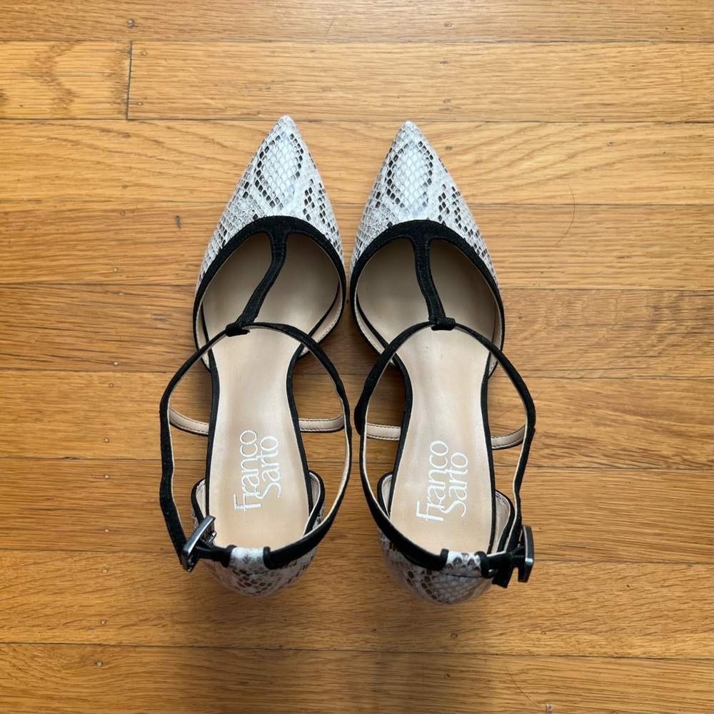 Franco Sarto Python Snake Ankle T-Strap Shoes Siz… - image 4